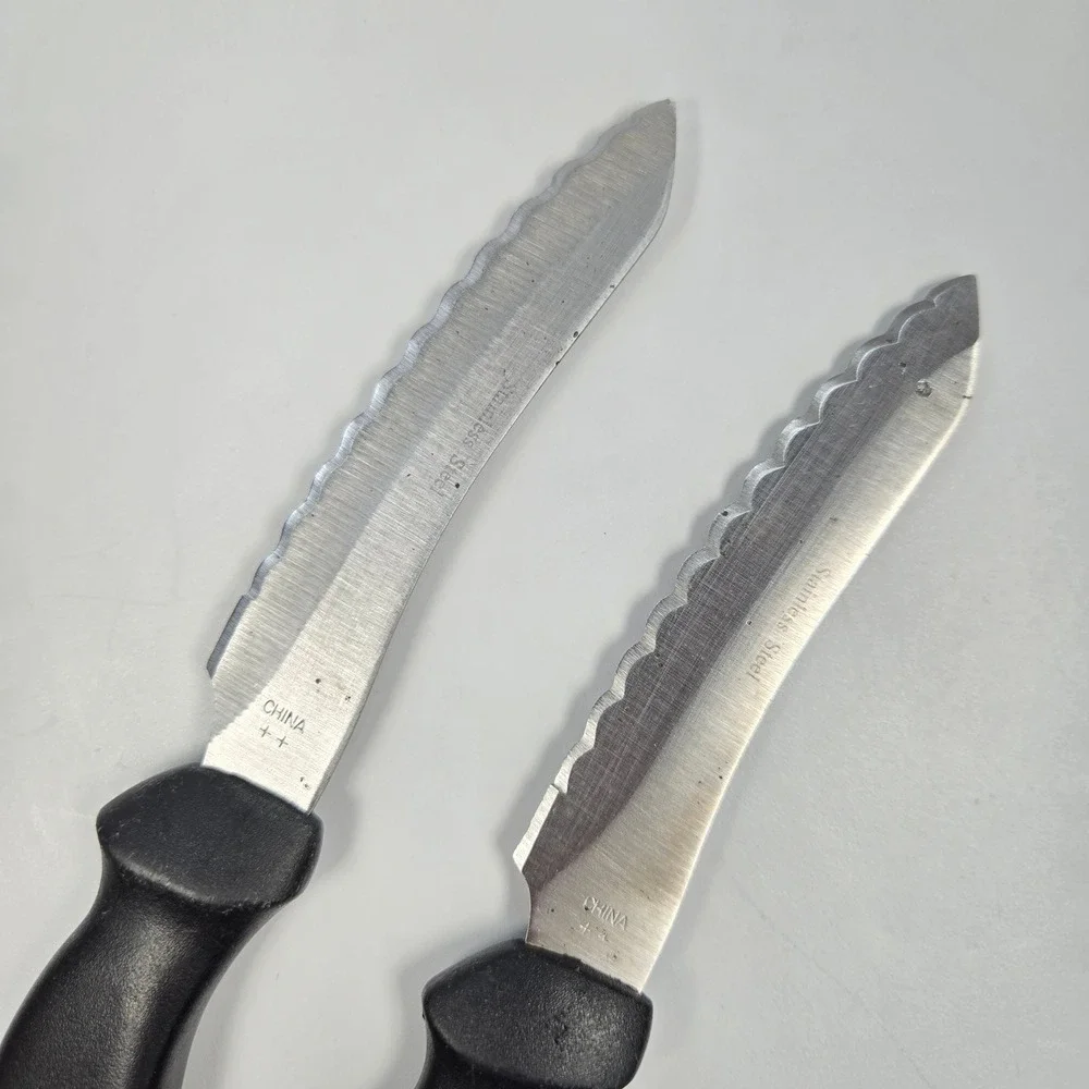 Miracle Blade III Perfection Series Steak Knives Set of 2 Stainless Black Handle